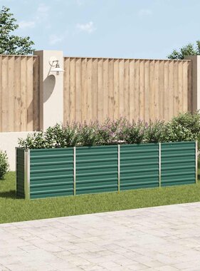 VidaXL Plantenbak verhoogd 320x40x77 cm gegalvaniseerd staal groen