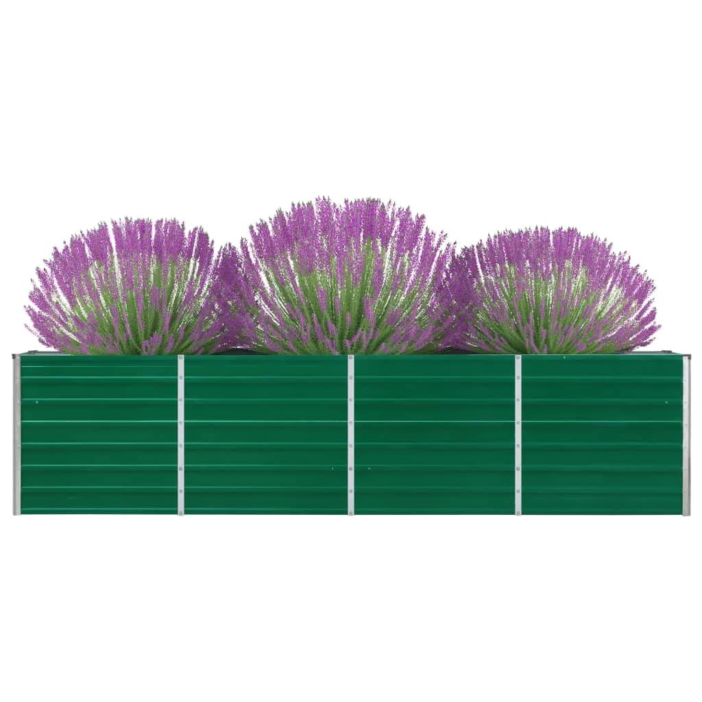 VidaXL Plantenbak verhoogd 320x40x77 cm gegalvaniseerd staal groen