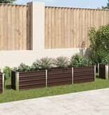 VidaXL Plantenbak verhoogd 240x40x45 cm gegalvaniseerd staal bruin