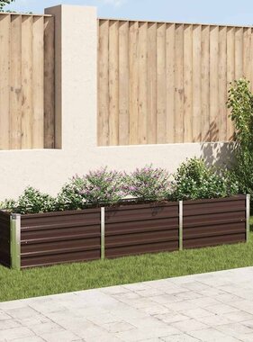 VidaXL Plantenbak verhoogd 240x40x45 cm gegalvaniseerd staal bruin