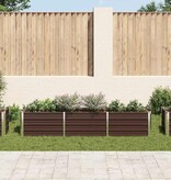 VidaXL Plantenbak verhoogd 240x40x45 cm gegalvaniseerd staal bruin
