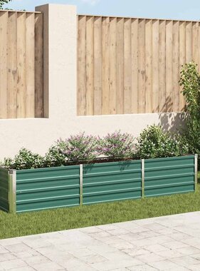 VidaXL Plantenbak verhoogd 240x40x45 cm gegalvaniseerd staal groen