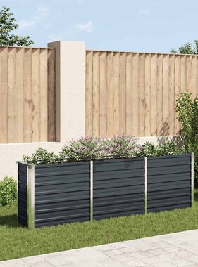 VidaXL Plantenbak verhoogd 240x40x77 cm gegalvaniseerd staal antraciet