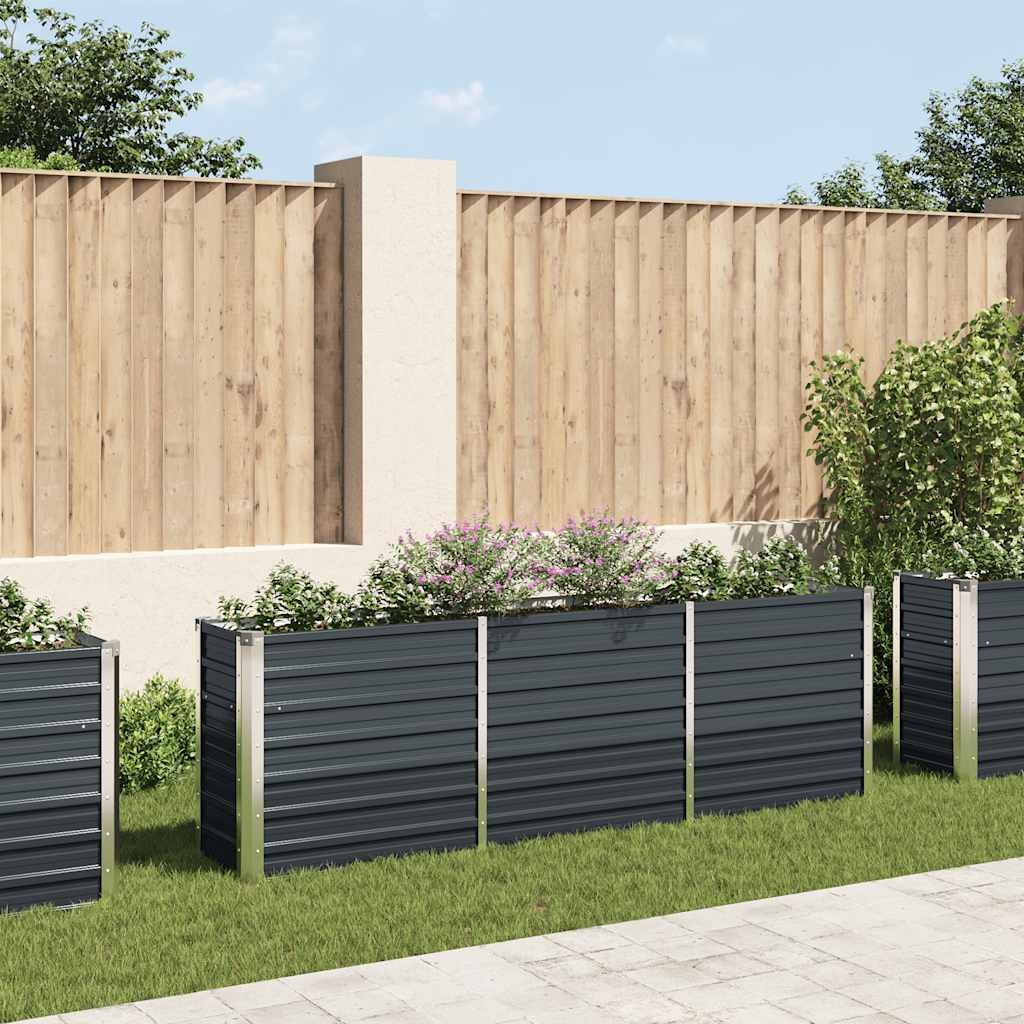 VidaXL Plantenbak verhoogd 240x40x77 cm gegalvaniseerd staal antraciet