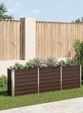 VidaXL Plantenbak verhoogd 240x40x77 cm gegalvaniseerd staal bruin