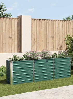 VidaXL Plantenbak verhoogd 240x40x77 cm gegalvaniseerd staal groen