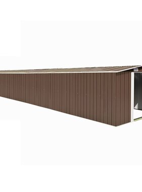 VidaXL Tuinschuur 257x990x181 cm gegalvaniseerd staal bruin