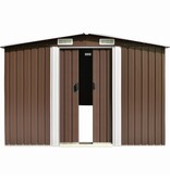 VidaXL Tuinschuur 257x990x181 cm gegalvaniseerd staal bruin