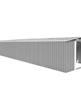 VidaXL Tuinschuur 257x990x181 cm gegalvaniseerd staal grijs