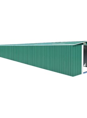 VidaXL Tuinschuur 257x990x181 cm gegalvaniseerd staal groen