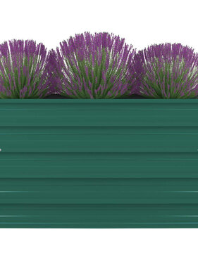 VidaXL Plantenbak verhoogd 100x100x45 cm gegalvaniseerd staal groen