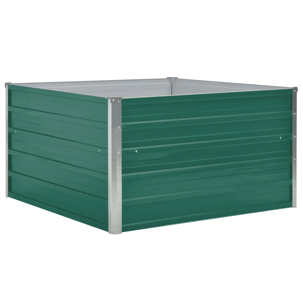 VidaXL Plantenbak verhoogd 100x100x45 cm gegalvaniseerd staal groen