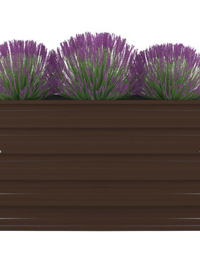 VidaXL Plantenbak verhoogd 100x100x45 cm gegalvaniseerd staal bruin