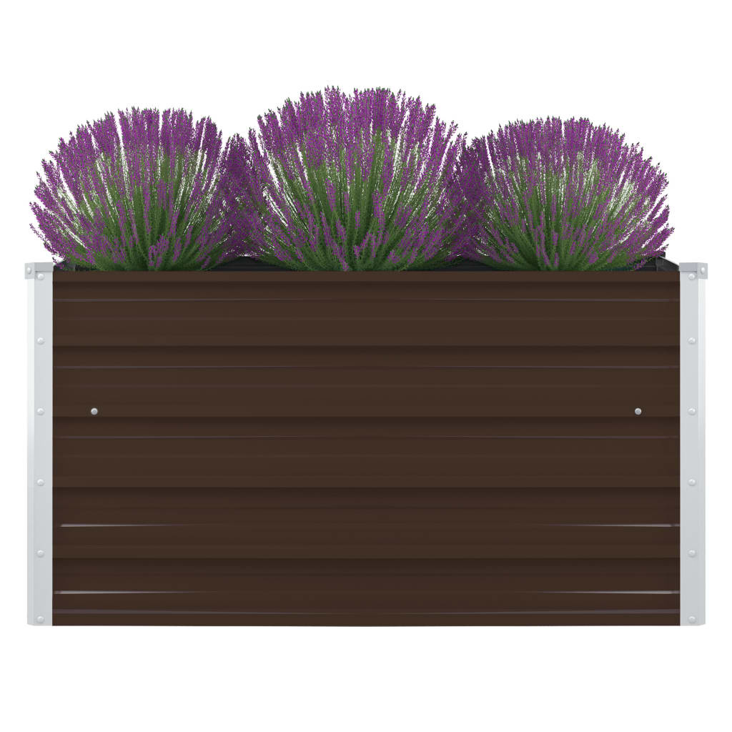 VidaXL Plantenbak verhoogd 100x100x45 cm gegalvaniseerd staal bruin