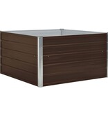 VidaXL Plantenbak verhoogd 100x100x45 cm gegalvaniseerd staal bruin