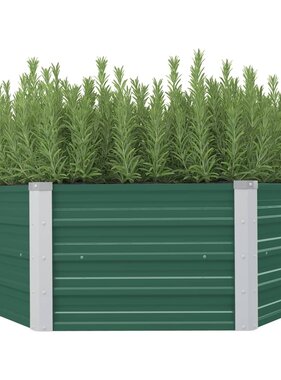 VidaXL Plantenbak verhoogd 129x129x46 cm gegalvaniseerd staal groen