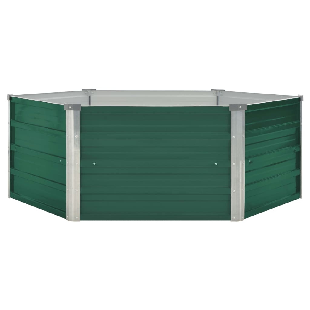 VidaXL Plantenbak verhoogd 129x129x46 cm gegalvaniseerd staal groen