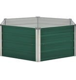 VidaXL Plantenbak verhoogd 129x129x46 cm gegalvaniseerd staal groen