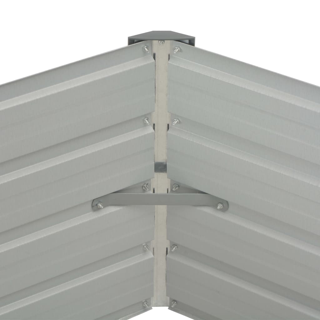 VidaXL Plantenbak verhoogd 129x129x46 cm gegalvaniseerd staal groen
