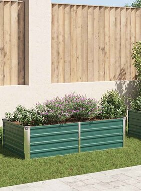 VidaXL Plantenbak verhoogd 160x80x45 cm gegalvaniseerd staal groen