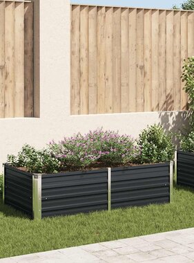 VidaXL Plantenbak verhoogd 160x80x45 cm gegalvaniseerd staal antraciet