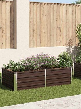 VidaXL Plantenbak verhoogd 160x80x45 cm gegalvaniseerd staal bruin