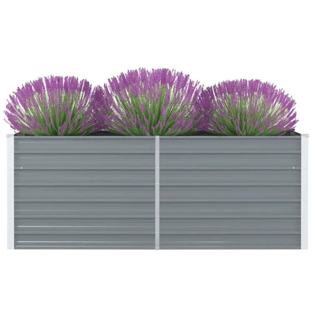 VidaXL Plantenbak verhoogd 160x80x45 cm gegalvaniseerd staal grijs