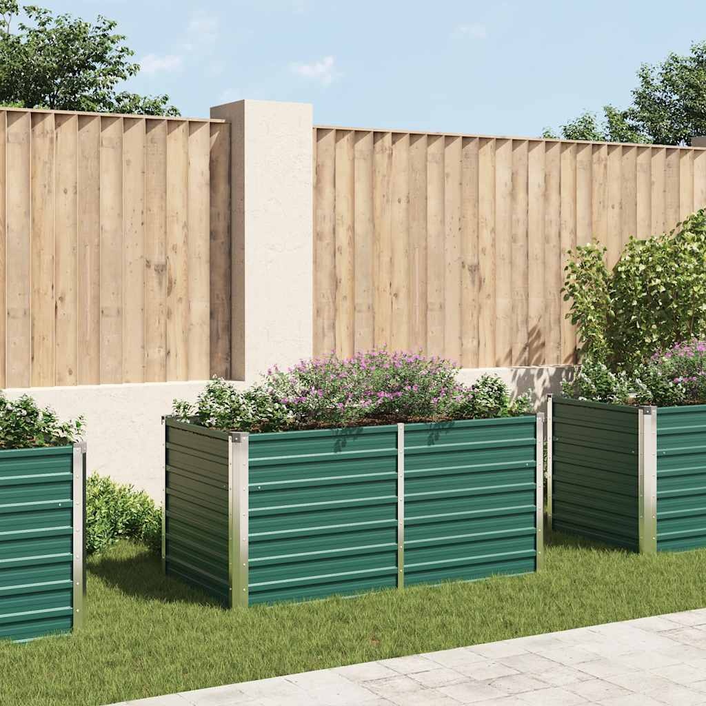 VidaXL Plantenbak verhoogd 160x80x77 cm gegalvaniseerd staal groen