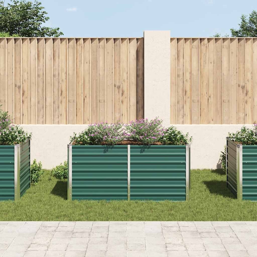 VidaXL Plantenbak verhoogd 160x80x77 cm gegalvaniseerd staal groen