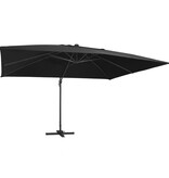 VidaXL Zweefparasol met LED-verlichting en paal 400x300 cm zwart