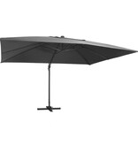 VidaXL Zweefparasol met LED en aluminium paal 400x300 cm antraciet