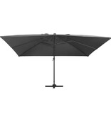 VidaXL Zweefparasol met LED en aluminium paal 400x300 cm antraciet