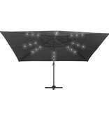 VidaXL Zweefparasol met LED en aluminium paal 400x300 cm antraciet
