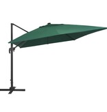 VidaXL Zweefparasol met LED en aluminium paal 400x300 cm groen