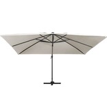 VidaXL Zweefparasol met LED en aluminium paal 400x300 cm zandkleurig