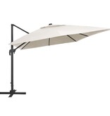 VidaXL Zweefparasol met LED en aluminium paal 400x300 cm zandkleurig