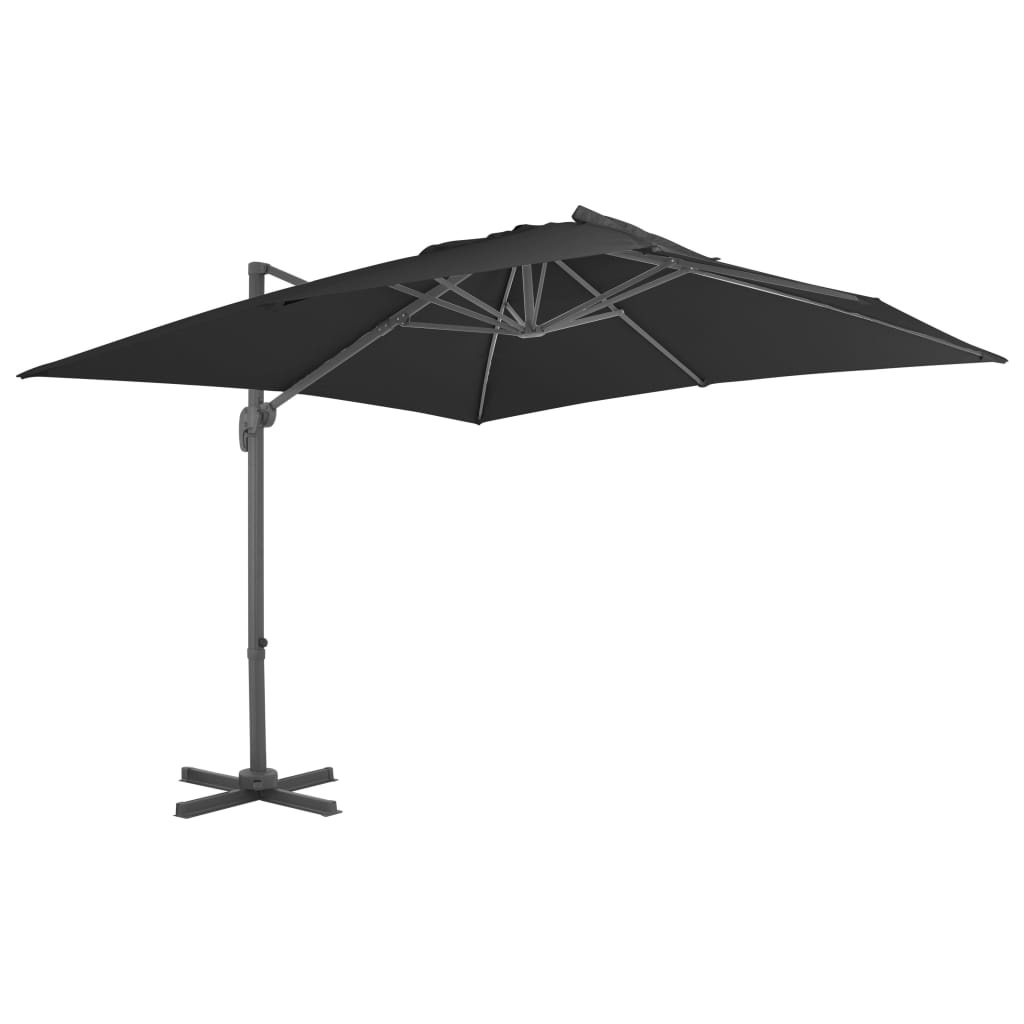 VidaXL Zweefparasol met aluminium paal 3x3 m zwart