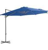 VidaXL Zweefparasol met stalen paal 300 cm azuurblauw