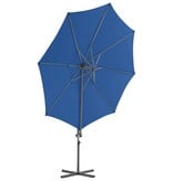 VidaXL Zweefparasol met stalen paal 300 cm azuurblauw