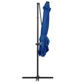 VidaXL Zweefparasol met LED en stalen paal 250x250 cm azuurblauw