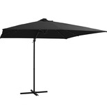 VidaXL Zweefparasol met LED en stalen paal 250x250 cm zwart