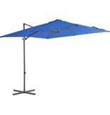 VidaXL Zweefparasol met stalen paal 250x250 cm azuurblauw