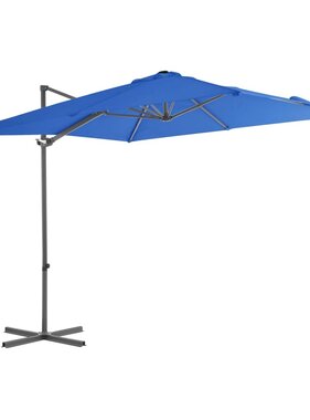 VidaXL Zweefparasol met stalen paal 250x250 cm azuurblauw