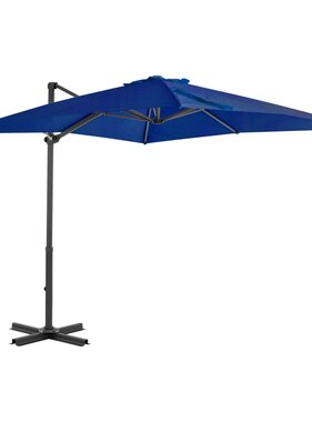 VidaXL Zweefparasol met aluminium paal 250x250 cm azuurblauw