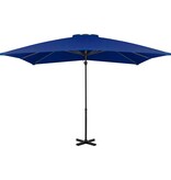 VidaXL Zweefparasol met aluminium paal 250x250 cm azuurblauw