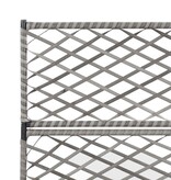 VidaXL Latwerkplantenbak verhoogd met potten 83x30x130 cm rattan grijs