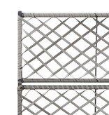 VidaXL Latwerkplantenbak verhoogd met potten 58x30x107 cm rattan grijs