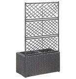 VidaXL Latwerkplantenbak verhoogd met potten 58x30x107 cm rattan zwart