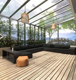 VidaXL 11-delige Loungeset met kussens poly rattan zwart