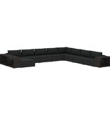 VidaXL 11-delige Loungeset met kussens poly rattan zwart